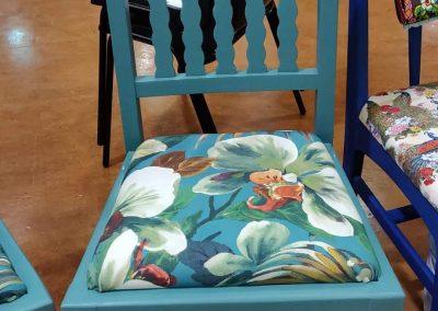Blue chair floral