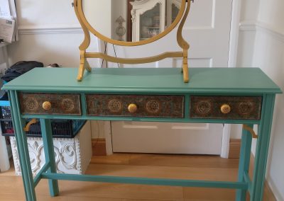 Console table with mirror